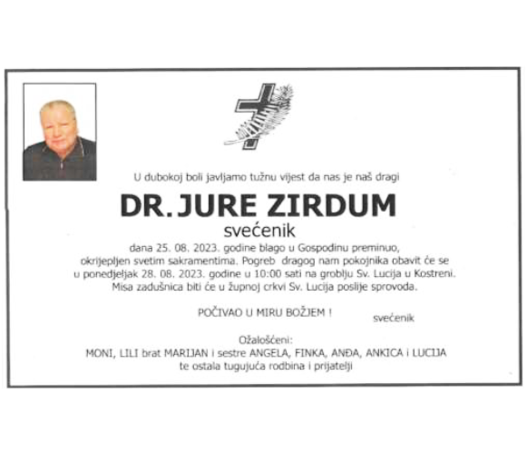 Ehemaliger Lochausener Pfarrer Dr. Jure Zirdum gestorben